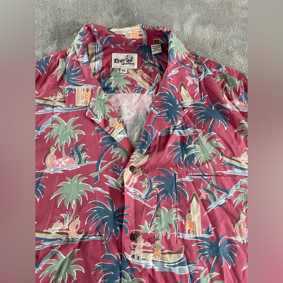 Reyn Spooner Mens Red 2XL XXL 100% Modern Vintage Rayon Shirt Hawaiian Aloha - Picture 1 of 12